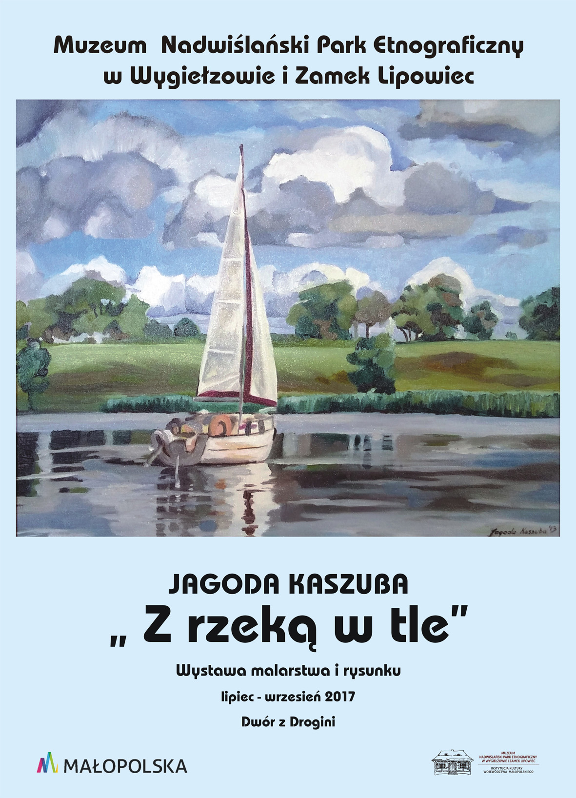 Plakat wystawa z rzeką w tle str