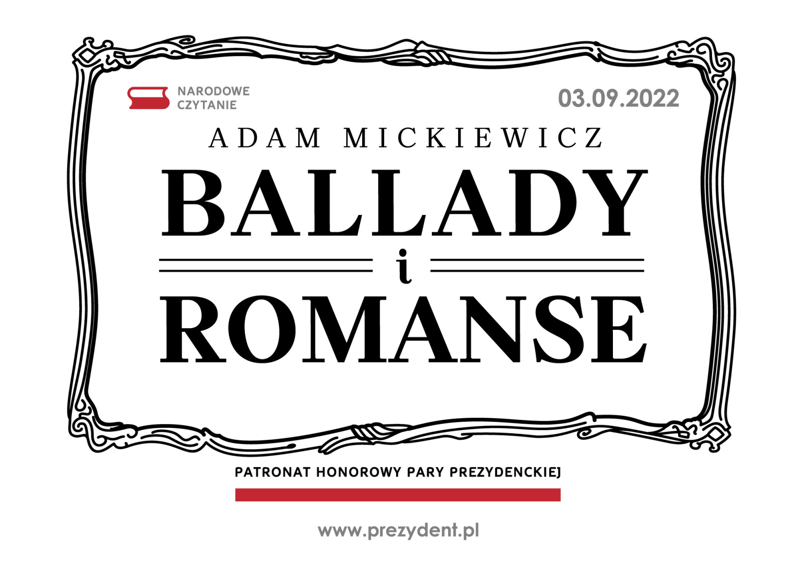 napis ballady i romanse w ramce